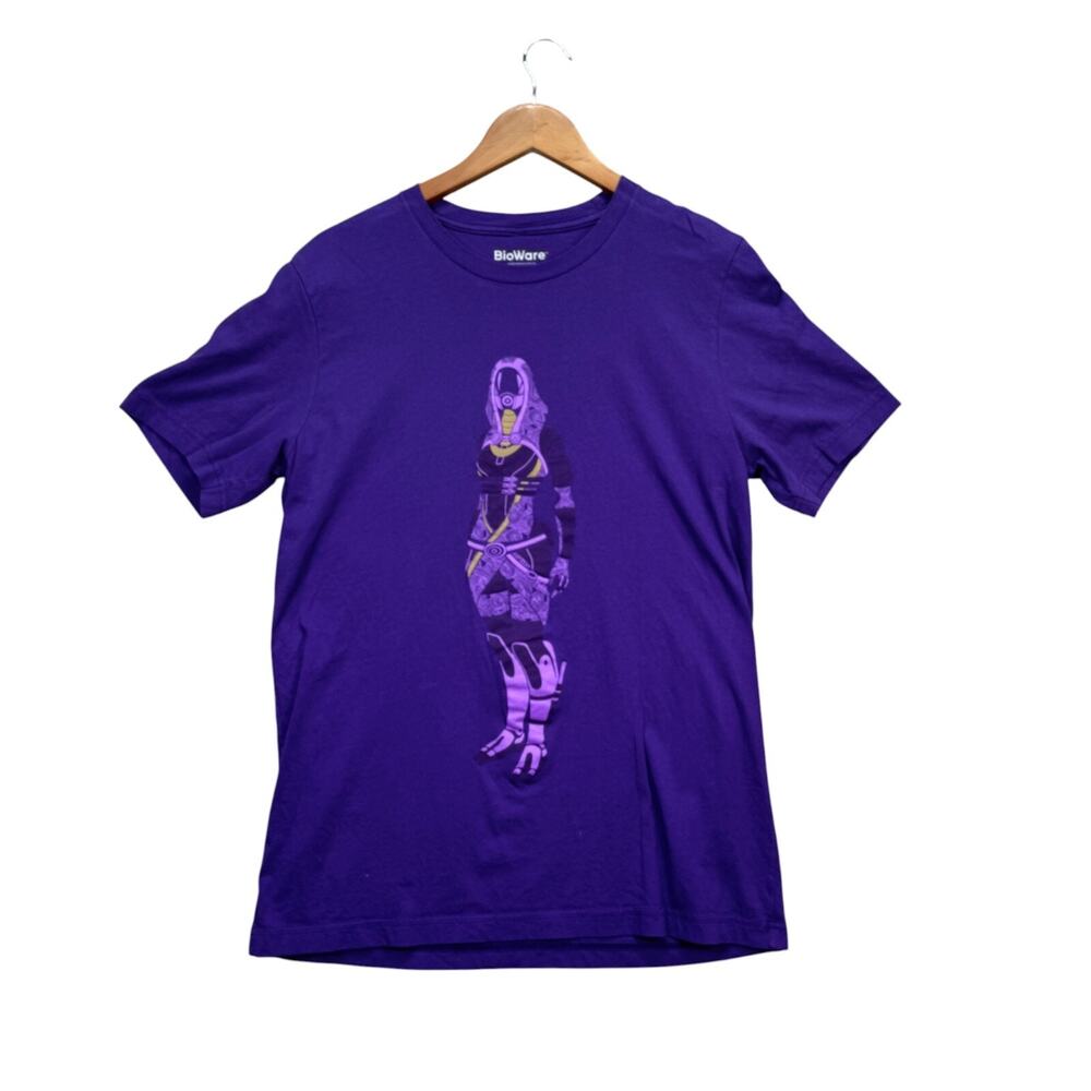 Mass Effect Bioware Tali Silhouette Purple Tee T Shirt Tali'Zorah nar Rayya sz L